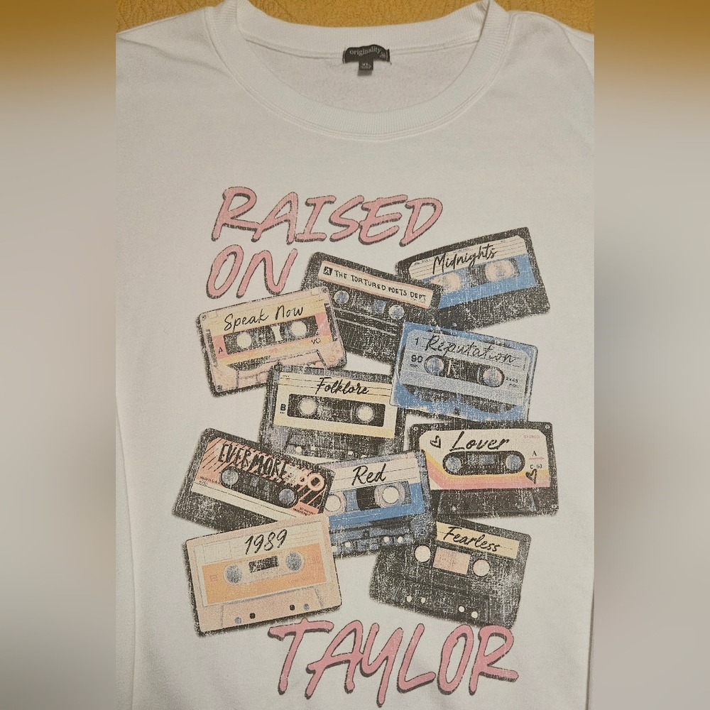 NEW Taylor Swift Oversized Raised On Taylor Graphic Sweatshirt: Size- X-Large